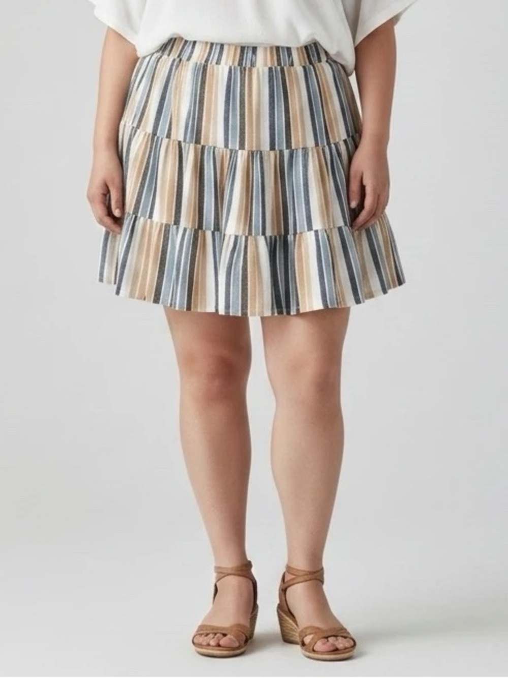 Altar'd State Striped Ruffle Skirt